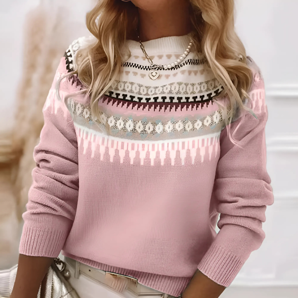 Valentine - Damen Strickpullover mit nordischem Muster