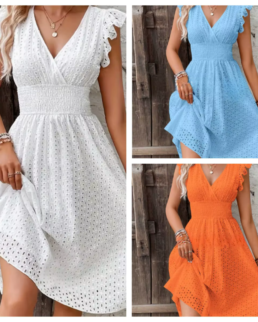 Palmira - Kleid mit Volants aus englischer Stickerei