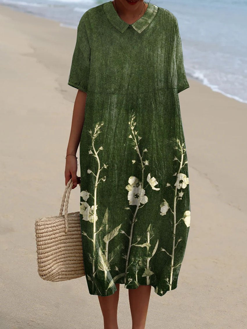 Emma™ Sommerkleid Damen mit Lebendigem Blumenmuster - Lockerer Schnitt, Atmungsaktives Material, Ideal für Frühling und Sommer-5