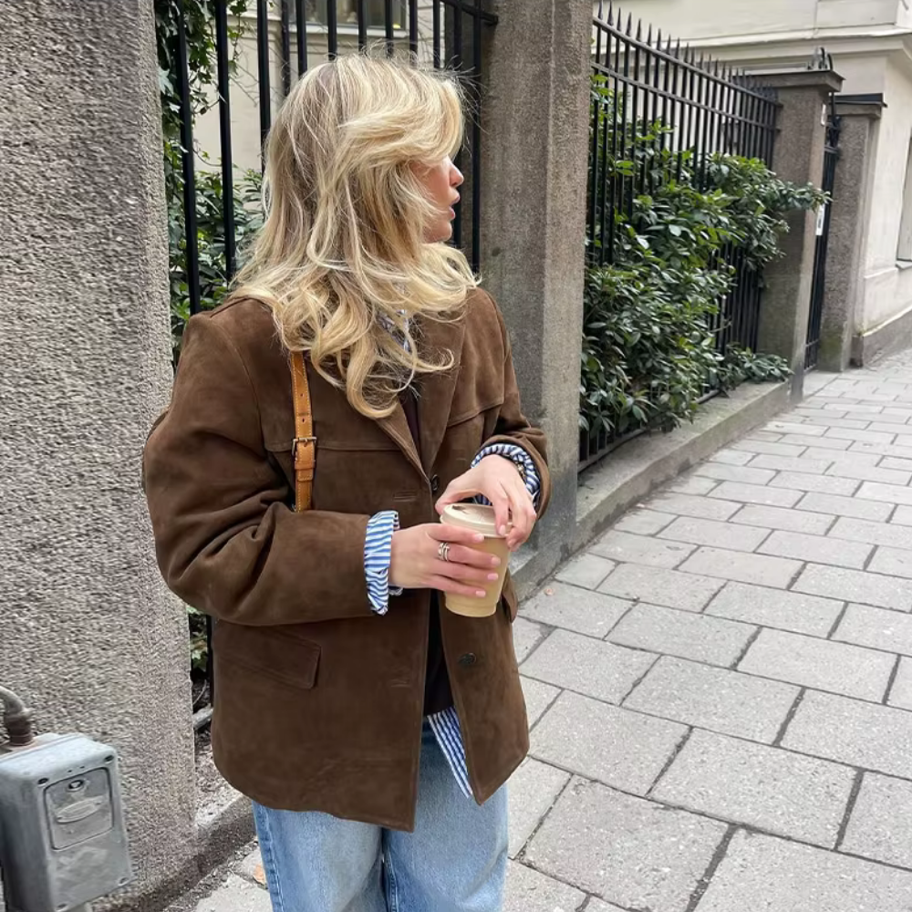 Octa - Jacke aus Wildleder mit klassischem Kragen