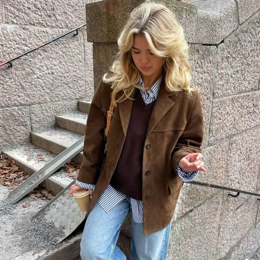 Octa - Jacke aus Wildleder mit klassischem Kragen