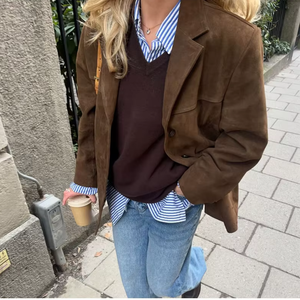 Octa - Jacke aus Wildleder mit klassischem Kragen
