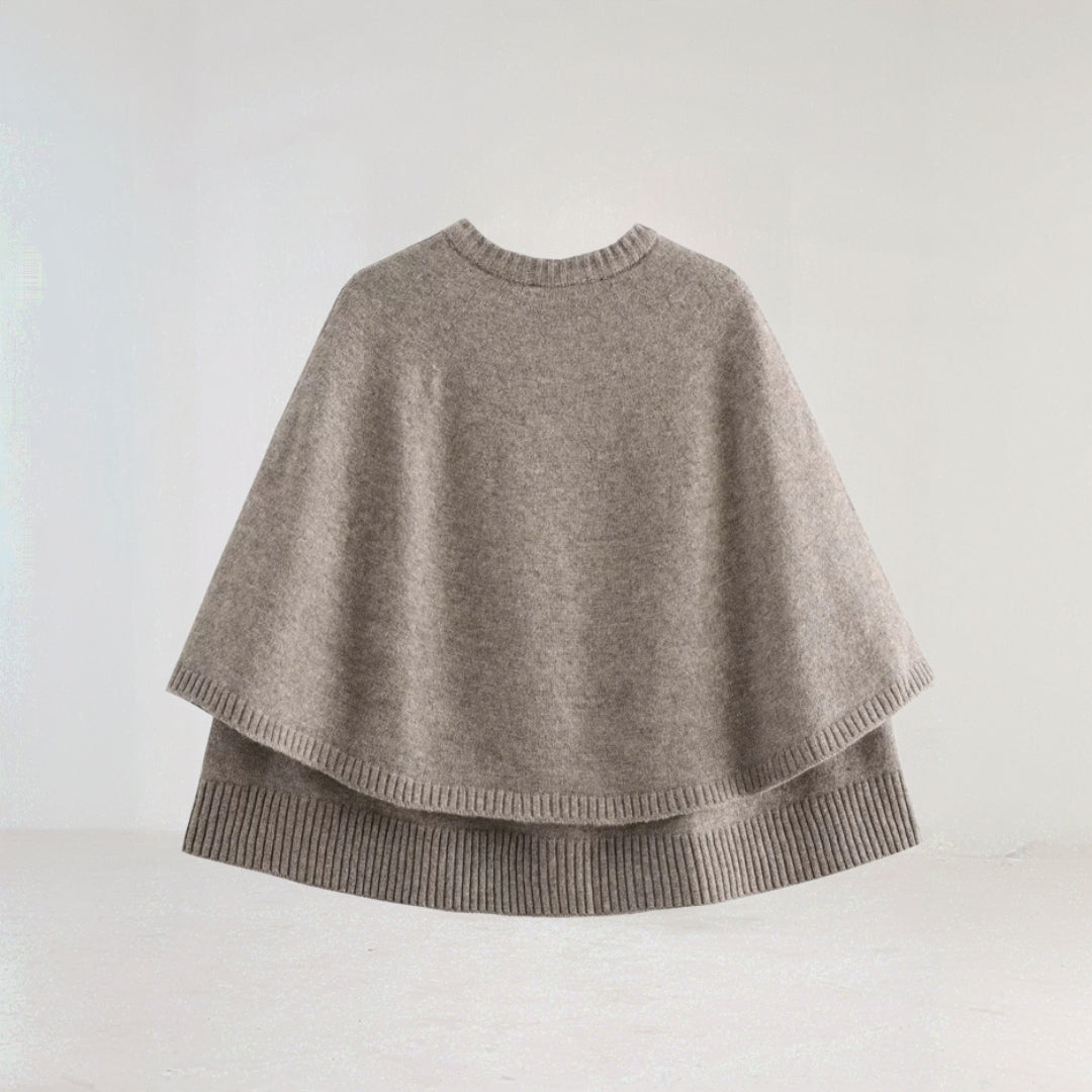 Trendige Strickjacke Damen - Elegante Umhangschicht für den Winter in Grau-4