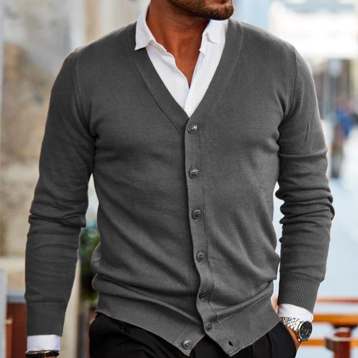 Variant image for Max - Elegante Strickjacke Herren mit V-Ausschnitt und Knöpfen - Bequem und Stilvoll für Jede Gelegenheit-22