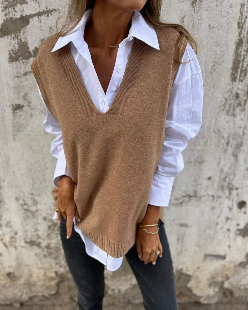 Claudia™ - Modische Strickweste Damen Ärmelos für Elegante Looks im Alltag-1