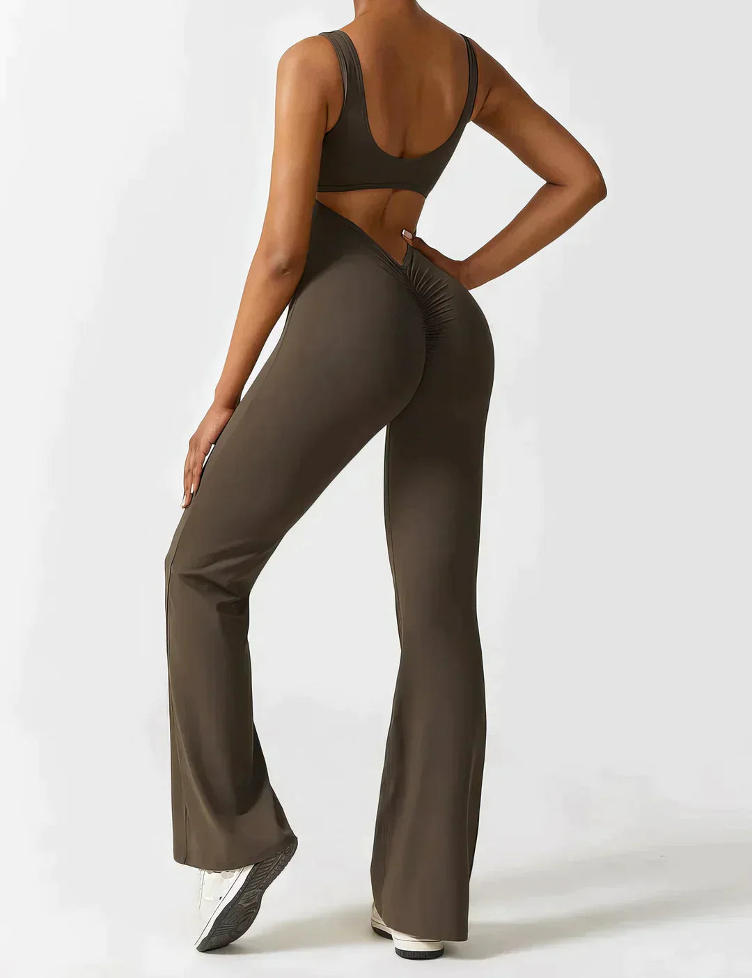 Variant image for Anna™ Damen Jumpsuit Schwarz Für Sommer - V-Ausschnitt Mit Hohem Bund, Ideal Für Fitness Und Freizeit-9
