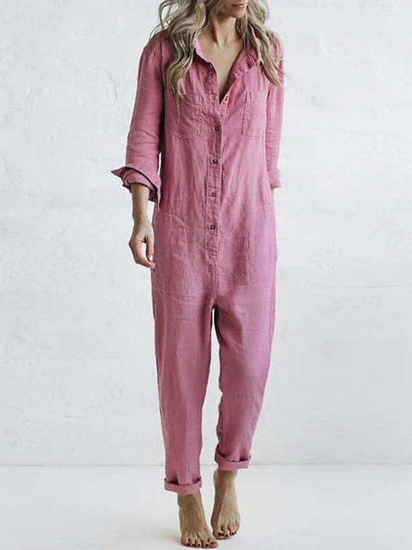Variant image for Anna Damenoverall Langarm, Button Down, Lässig Chic für Frühling und Herbst, Vielseitig Kombinierbar-5