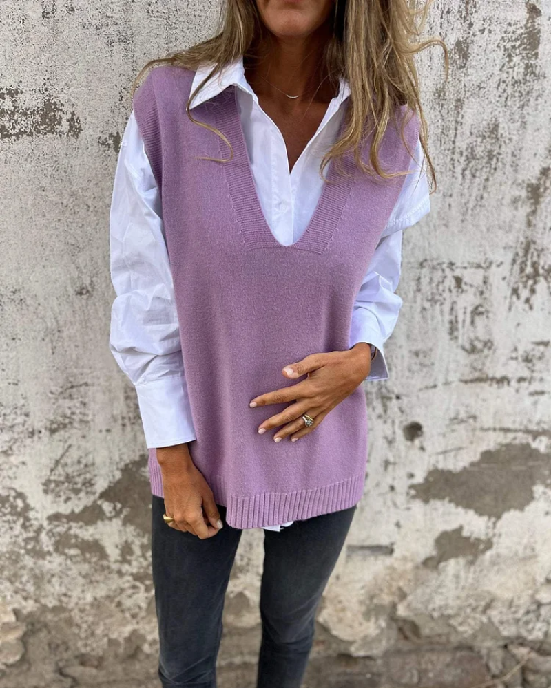 Claudia™ - Modische Strickweste Damen Ärmelos für Elegante Looks im Alltag-5