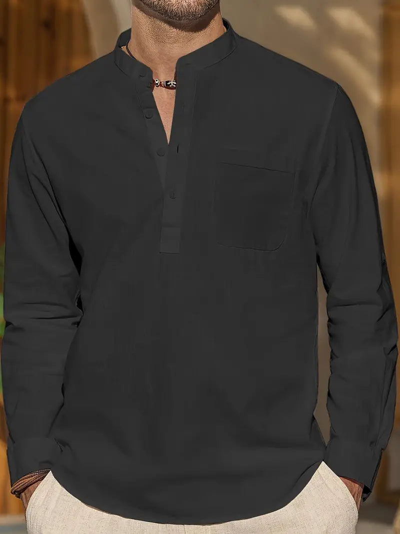 Max's Elegantes Herren Leinenhemd – Stilvolles Sommerhemd für Herren, 100% Leinen, Atmungsaktiv & Pflegeleicht-5