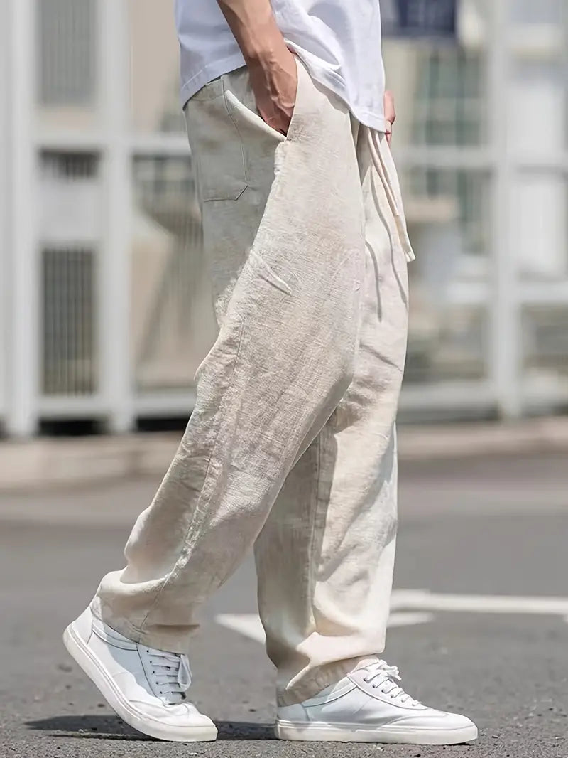 Max - Lässige Baggy Leinenhose Herren - Atmungsaktive Leinenhosen für Komfort und Stil-2