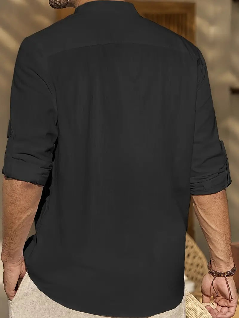 Max's Elegantes Herren Leinenhemd – Stilvolles Sommerhemd für Herren, 100% Leinen, Atmungsaktiv & Pflegeleicht-6