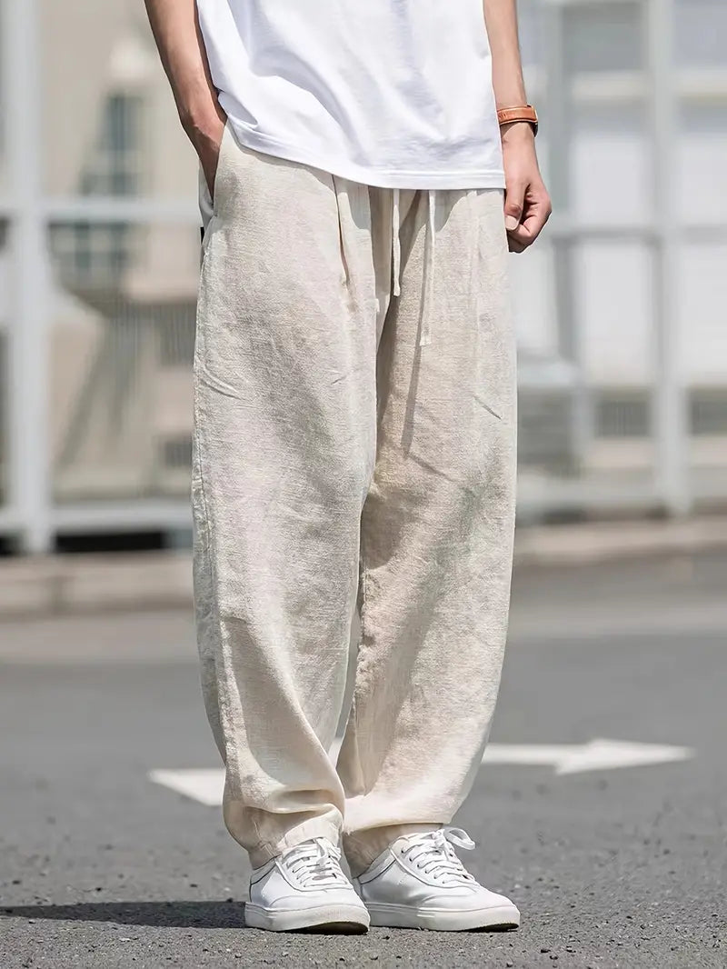 Max - Lässige Baggy Leinenhose Herren - Atmungsaktive Leinenhosen für Komfort und Stil-1