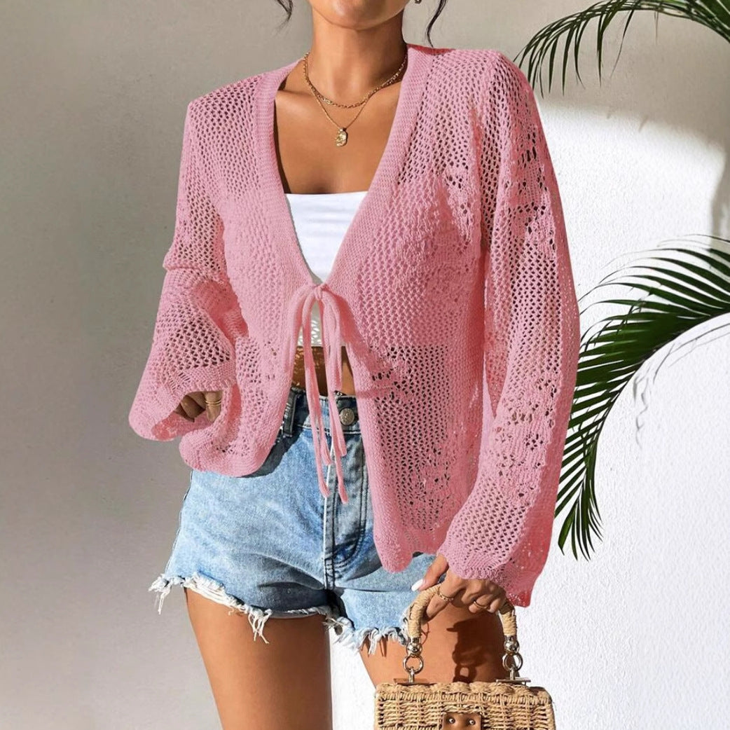 Anna Strickjacke Damen Lang - Offene Strickjacke für Frühling und Herbst, Leichte, Lose Passform, Vielseitig Kombinierbar-4