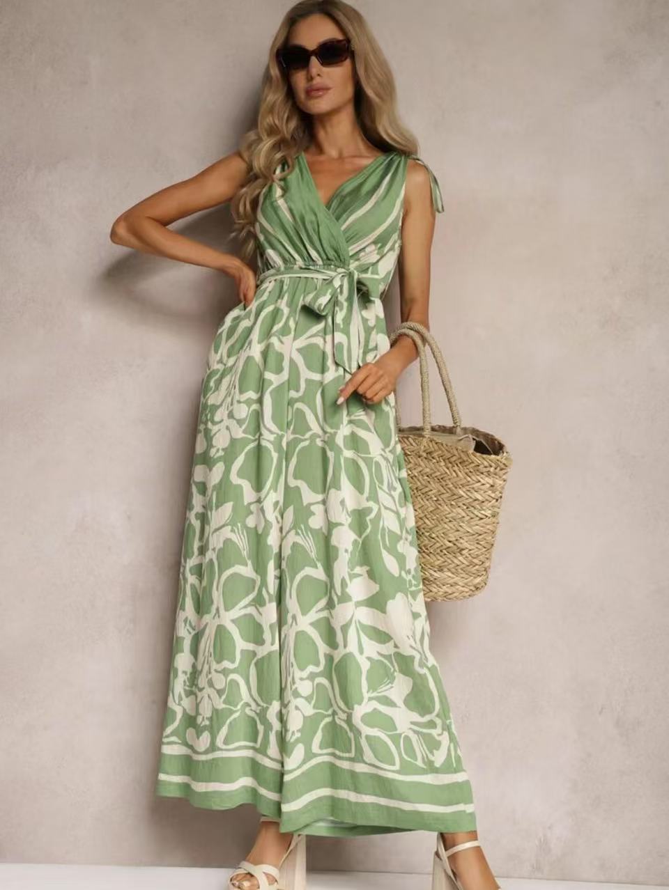 Anna Jumpsuit Damen Elegant V-Ausschnitt Entspannte Passform Weiß Sommer Overall-5