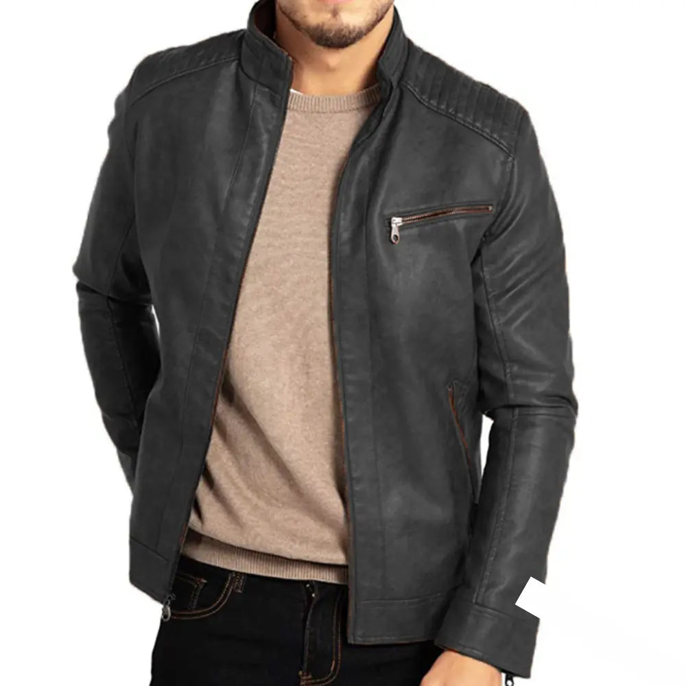 Variant image for Max: Winddichte Herren Lederjacke – Stilvoll, Warm & Zeitlos für Herbst und Winter-33