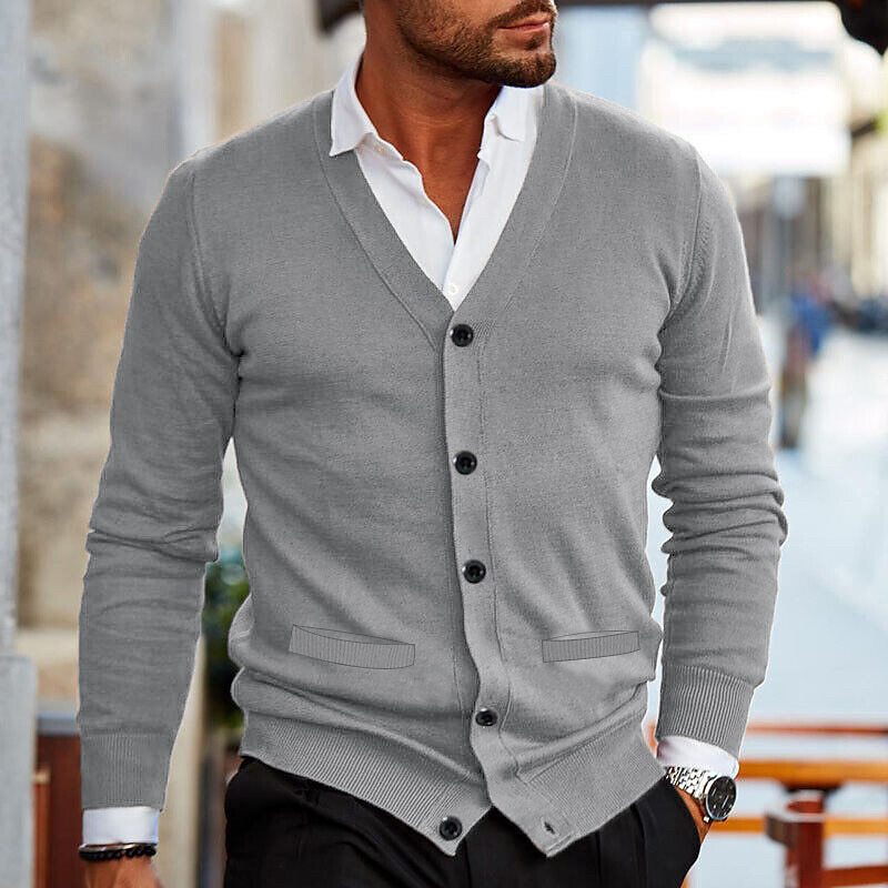 Max - Elegante Strickjacke Herren mit V-Ausschnitt und Knöpfen - Bequem und Stilvoll für Jede Gelegenheit-6