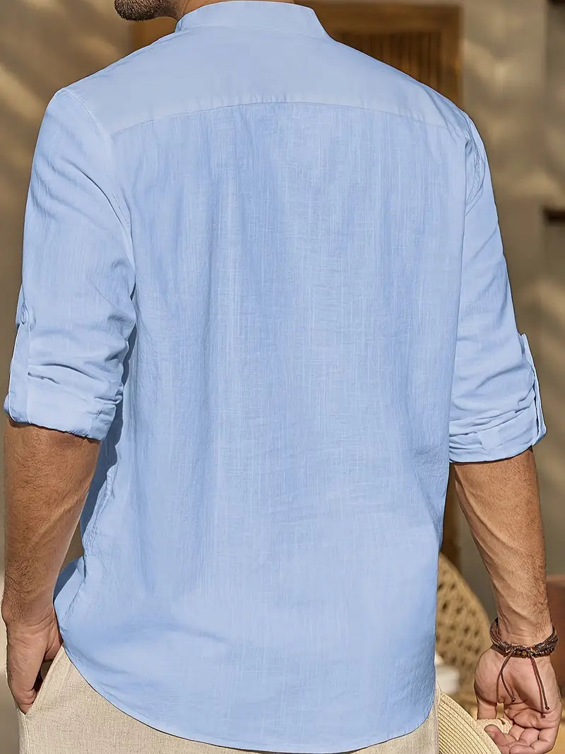 Max's Elegantes Herren Leinenhemd – Stilvolles Sommerhemd für Herren, 100% Leinen, Atmungsaktiv & Pflegeleicht-4