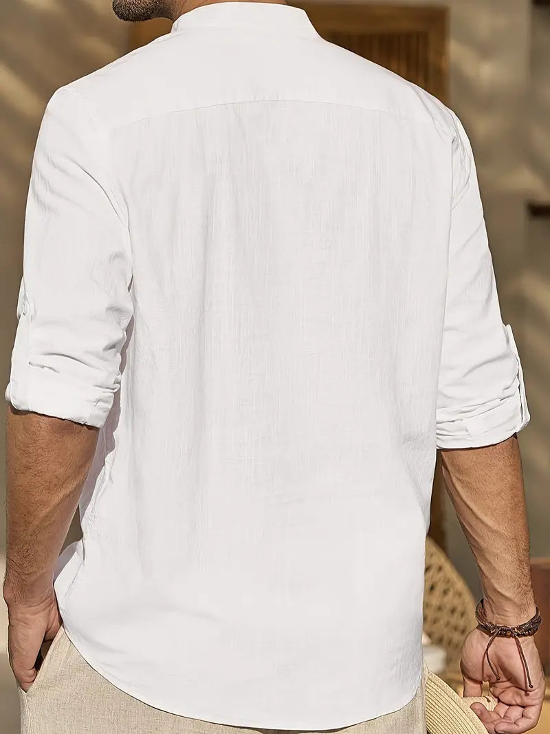 Max's Elegantes Herren Leinenhemd – Stilvolles Sommerhemd für Herren, 100% Leinen, Atmungsaktiv & Pflegeleicht-2