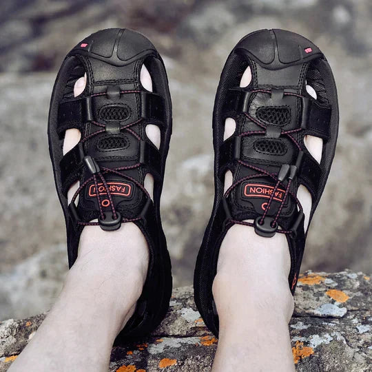 Bogdan | Elegante Herrensandalen Leder mit Fußbett für Komfort und Stil, Atmungsaktiv, Ergonomisch, Größen 40-46-4