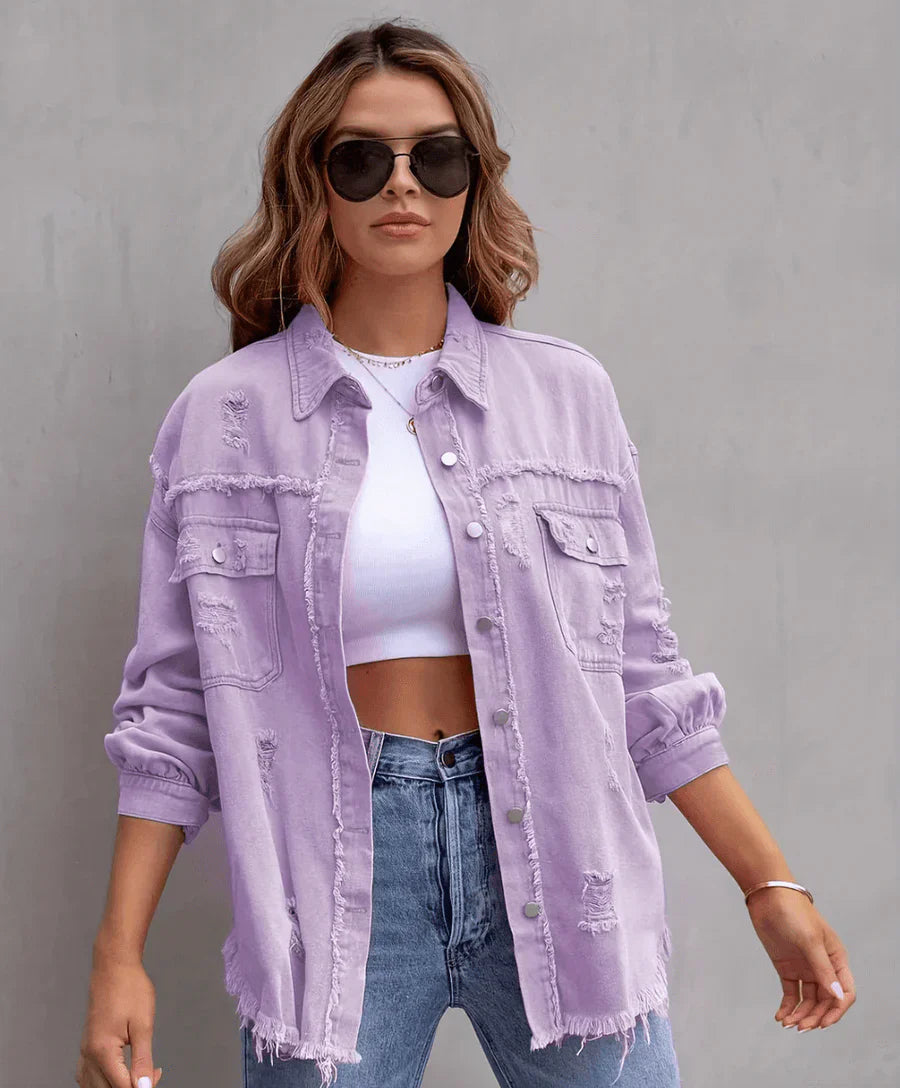 ZURIE | Zerrissene übergroße Jeansjacke
