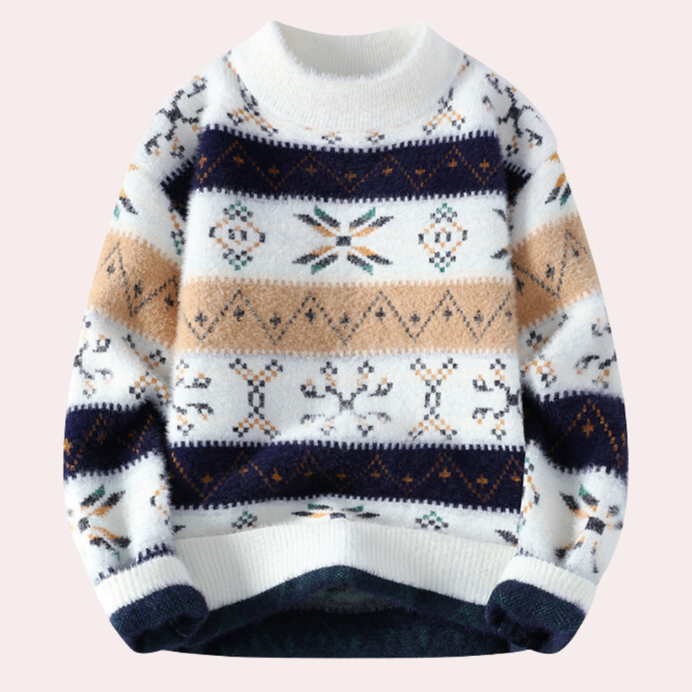 Variant image for Max: Gemusterter Strickpullover für Männer - Eleganter, Flauschiger Komfort für Kalte Tage-1