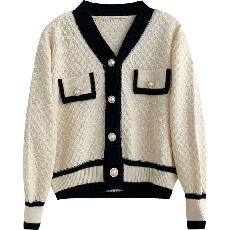 Anna Elegante Langärmelige Strickjacke Damen in Schwarz - Minimalistischer Cardigan für Herbst und Winter-4