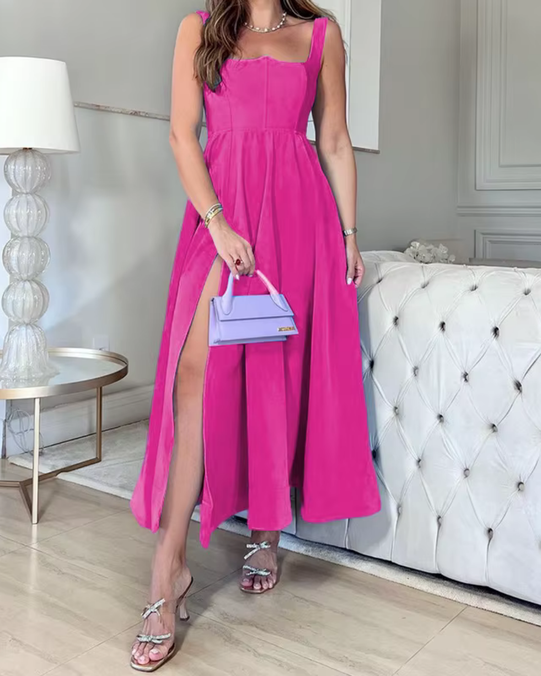 Hadley - Maxikleid mit quadratischem Ausschnitt