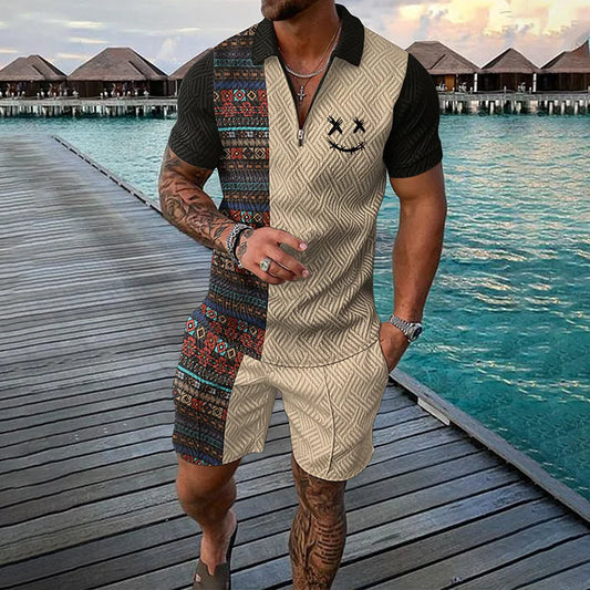 Time Traveler Polohemd und Shorts-Set