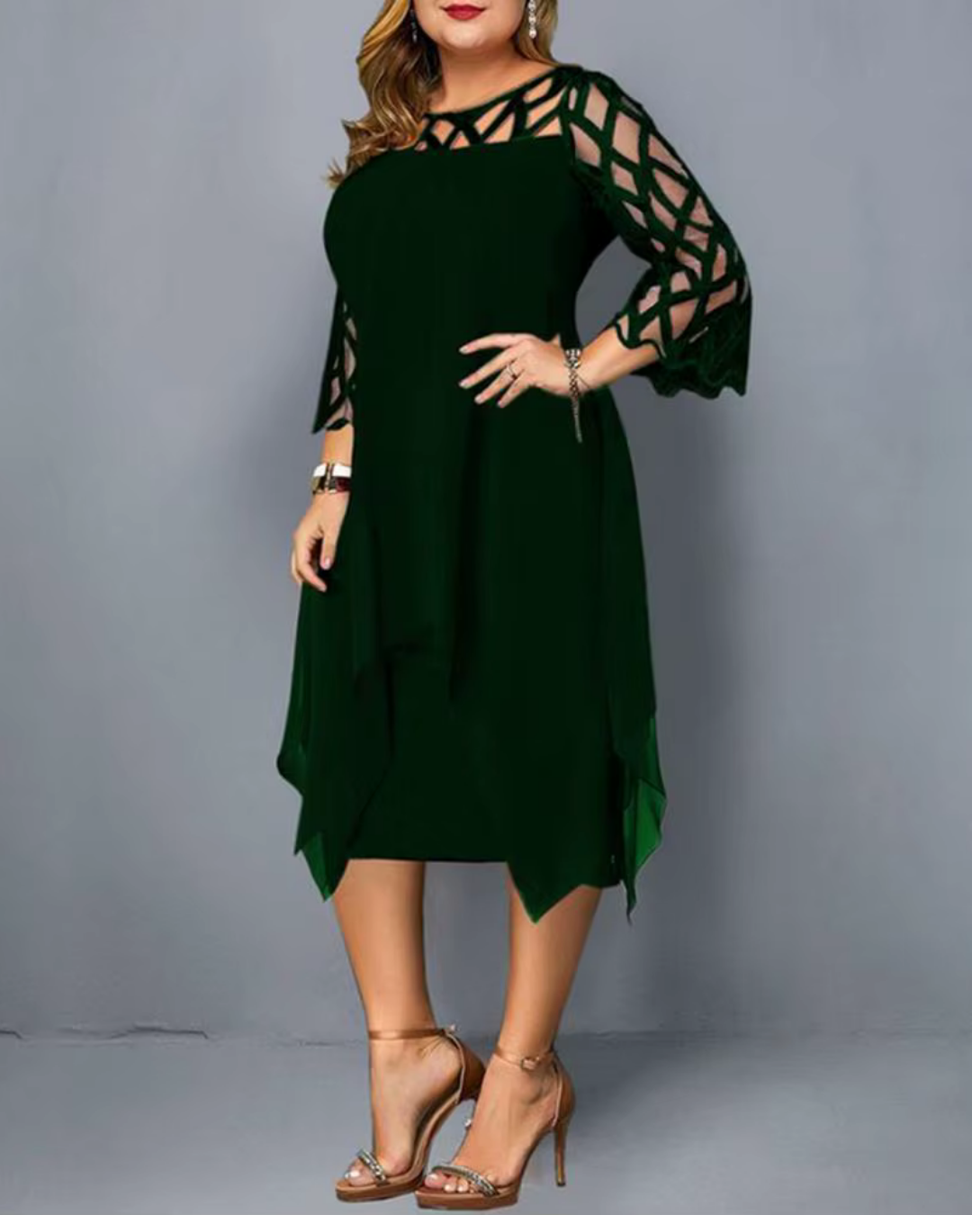 Maya - Elegantes und schickes Kleid mit Ärmeln aus Spitze
