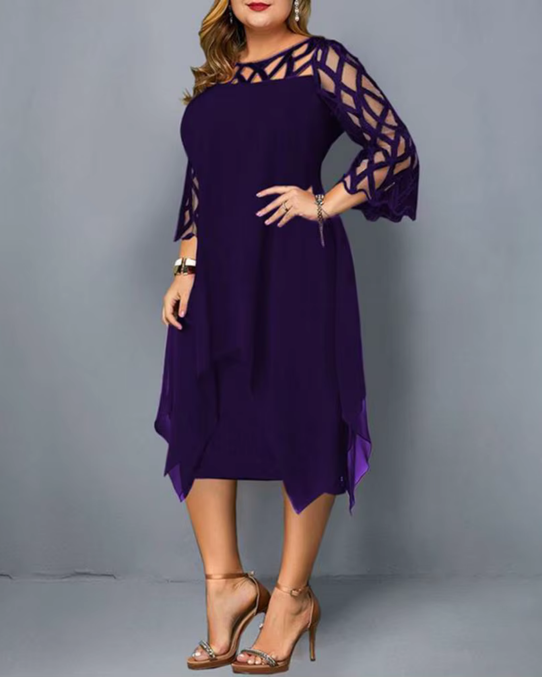 Maya - Elegantes und schickes Kleid mit Ärmeln aus Spitze
