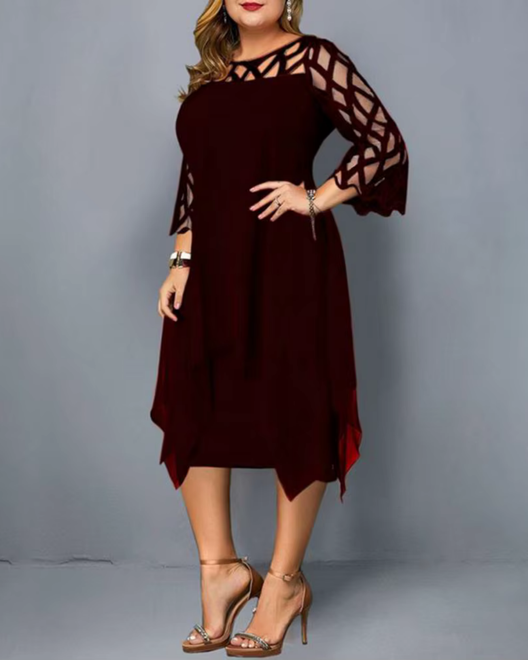 Maya - Elegantes und schickes Kleid mit Ärmeln aus Spitze