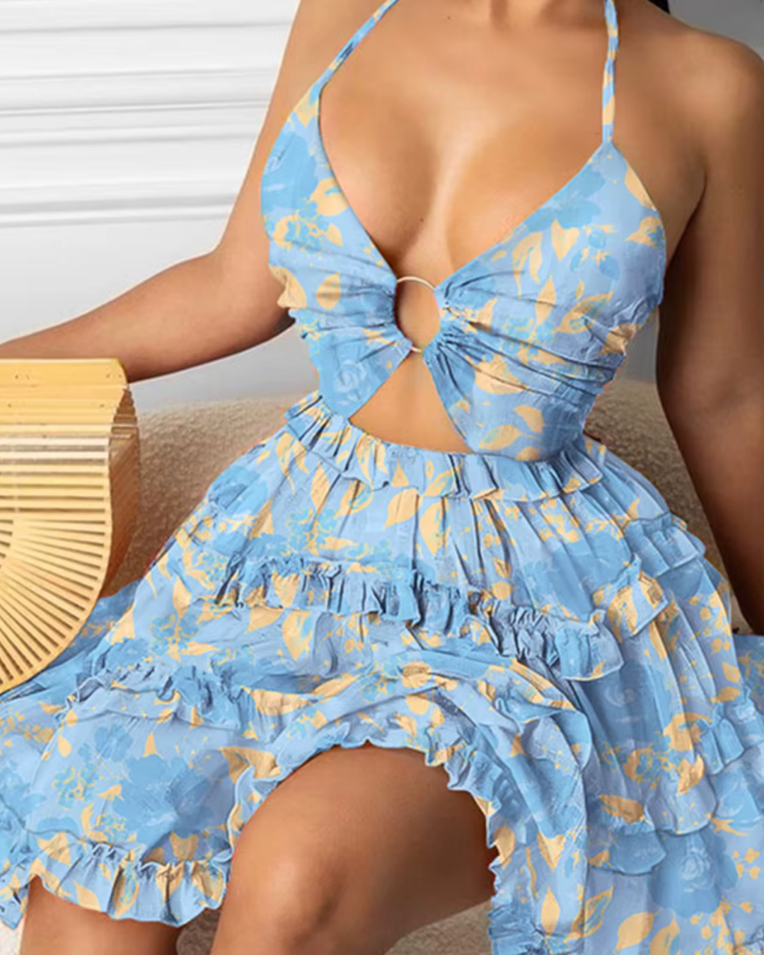 Gracie - Elegantes buntes Minikleid mit Rüschen