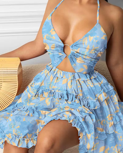 Gracie - Elegantes buntes Minikleid mit Rüschen