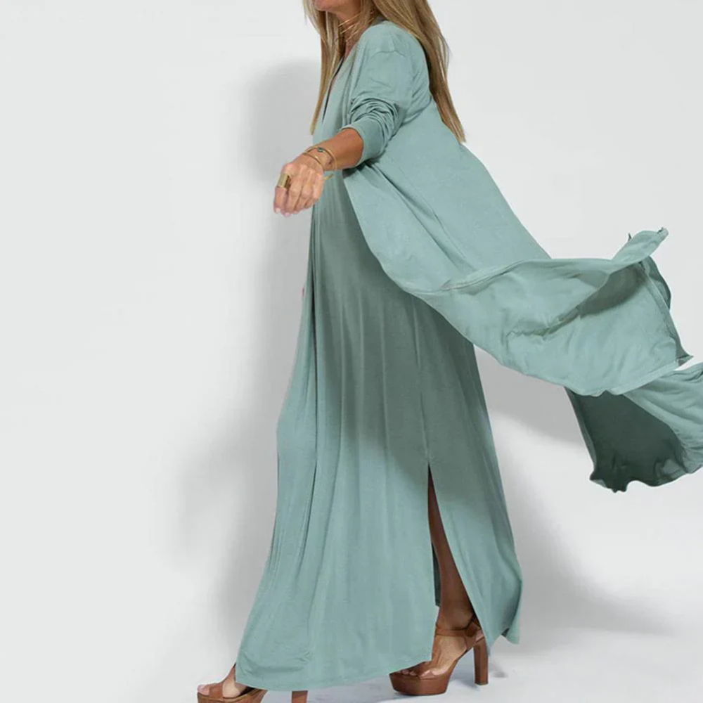 Nata - Langes entspanntes Kleid mit fließendem Ärmel
