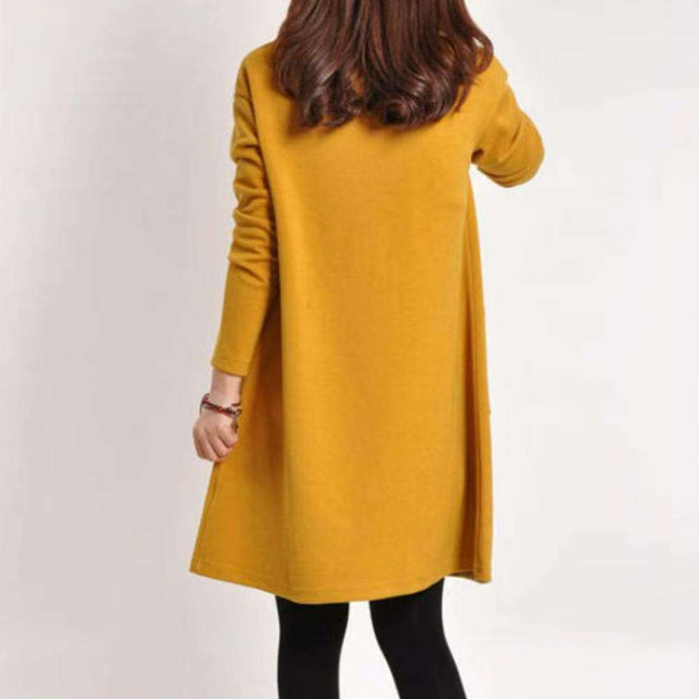 jersey - Langes Kleid mit langen Ärmeln