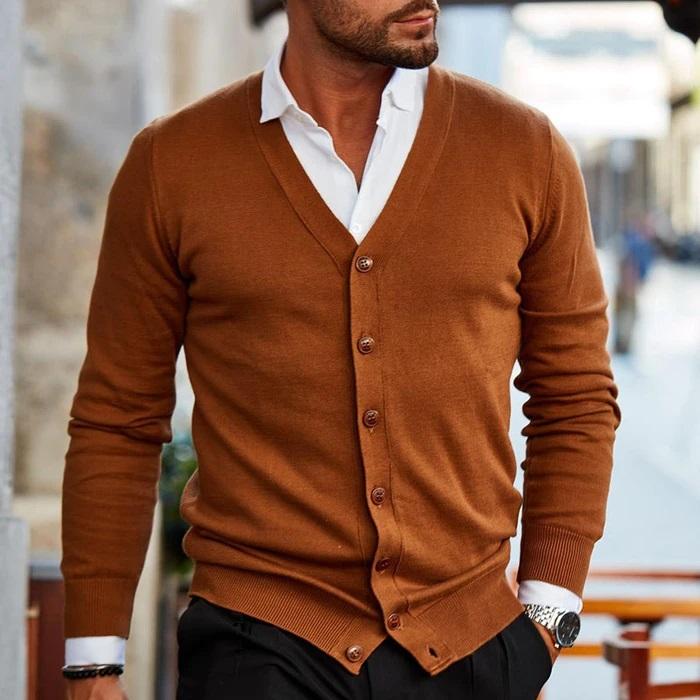 Variant image for Max - Elegante Strickjacke Herren mit V-Ausschnitt und Knöpfen - Bequem und Stilvoll für Jede Gelegenheit-8