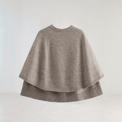 Trendige Strickjacke Damen - Elegante Umhangschicht für den Winter in Grau-4