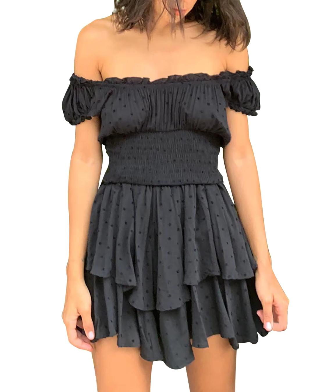 Alicy - Elegantes kurzes Kleid mit Volants