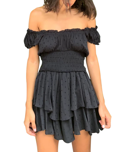 Alicy - Elegantes kurzes Kleid mit Volants