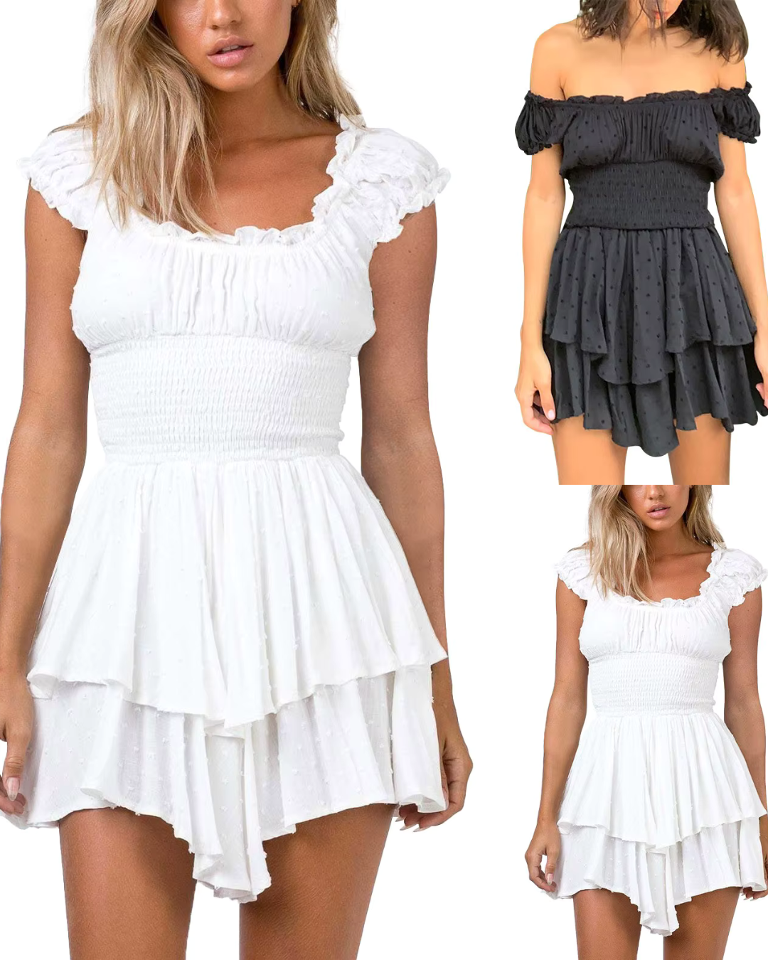 Alicy - Elegantes kurzes Kleid mit Volants