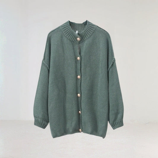 Cosy Cardigan Damen - Übergroße Strickjacke für Herbst, Weiche Stricktextur, Klassisches Button-up-Design-1