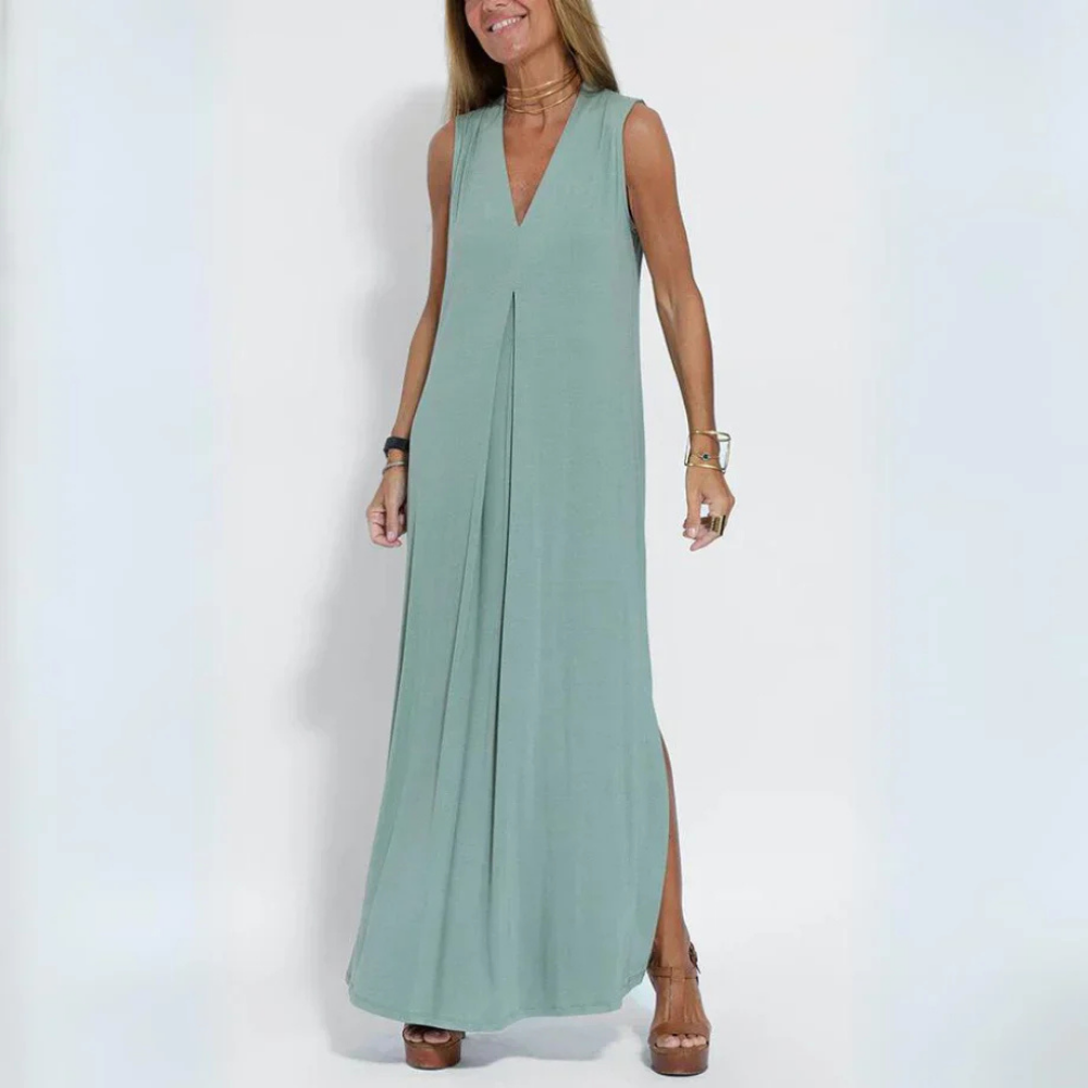 Nata - Langes entspanntes Kleid mit fließendem Ärmel