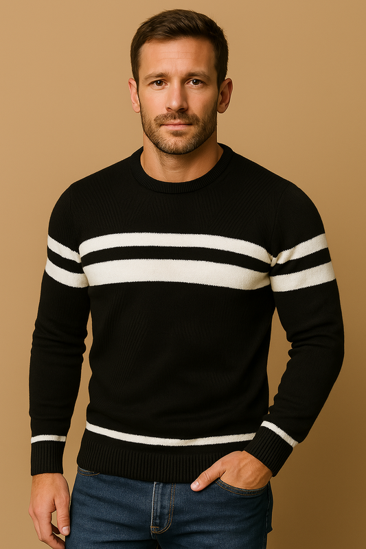 Soan - Modern gestreifter Pullover für Herren