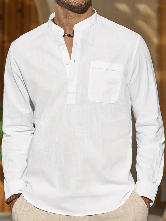 Max's Elegantes Herren Leinenhemd – Stilvolles Sommerhemd für Herren, 100% Leinen, Atmungsaktiv & Pflegeleicht-1
