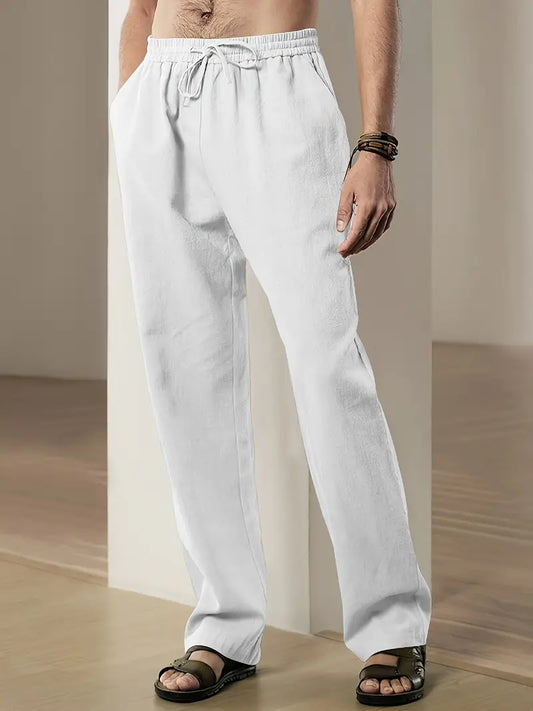 Max - Elegante Baggy Leinenhose Herren - Hochwertig & Atmungsaktiv für Sommerlook-1