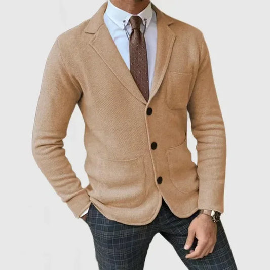 Max, Der Luxuriöse Strickblazer Für Herren – Eleganz Für Jeden Anlass, Atmungsaktive Baumwollmischung, Vielseitig Für Jede Saison-1