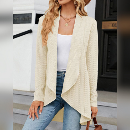 Variant image for Elegante Anna - Lange Strickjacke Damen mit Wasserfallfront für Frühling und Herbst-21