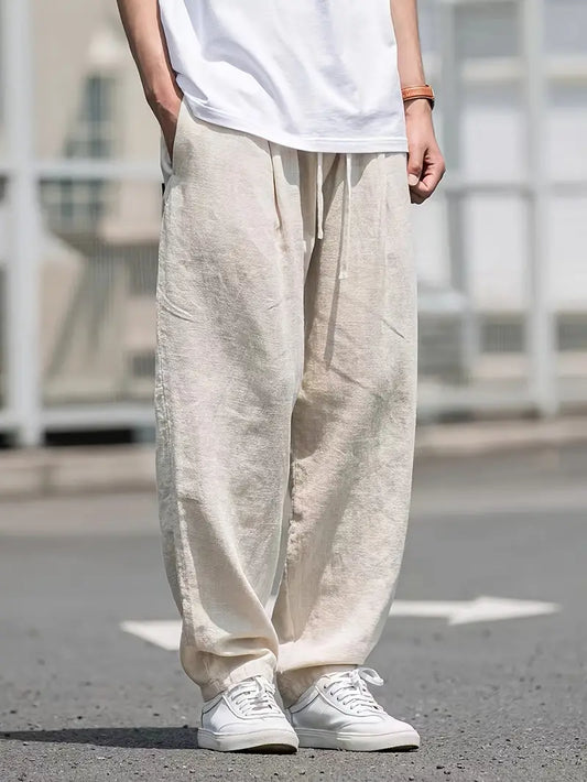 Max - Lässige Baggy Leinenhose Herren - Atmungsaktive Leinenhosen für Komfort und Stil-1