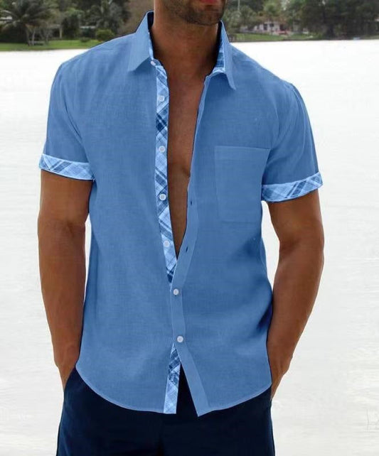 Armin | Herrenhemd Langarm in Strahlendem Blau – Atmungsaktives Sommer Hemd für Herren-1