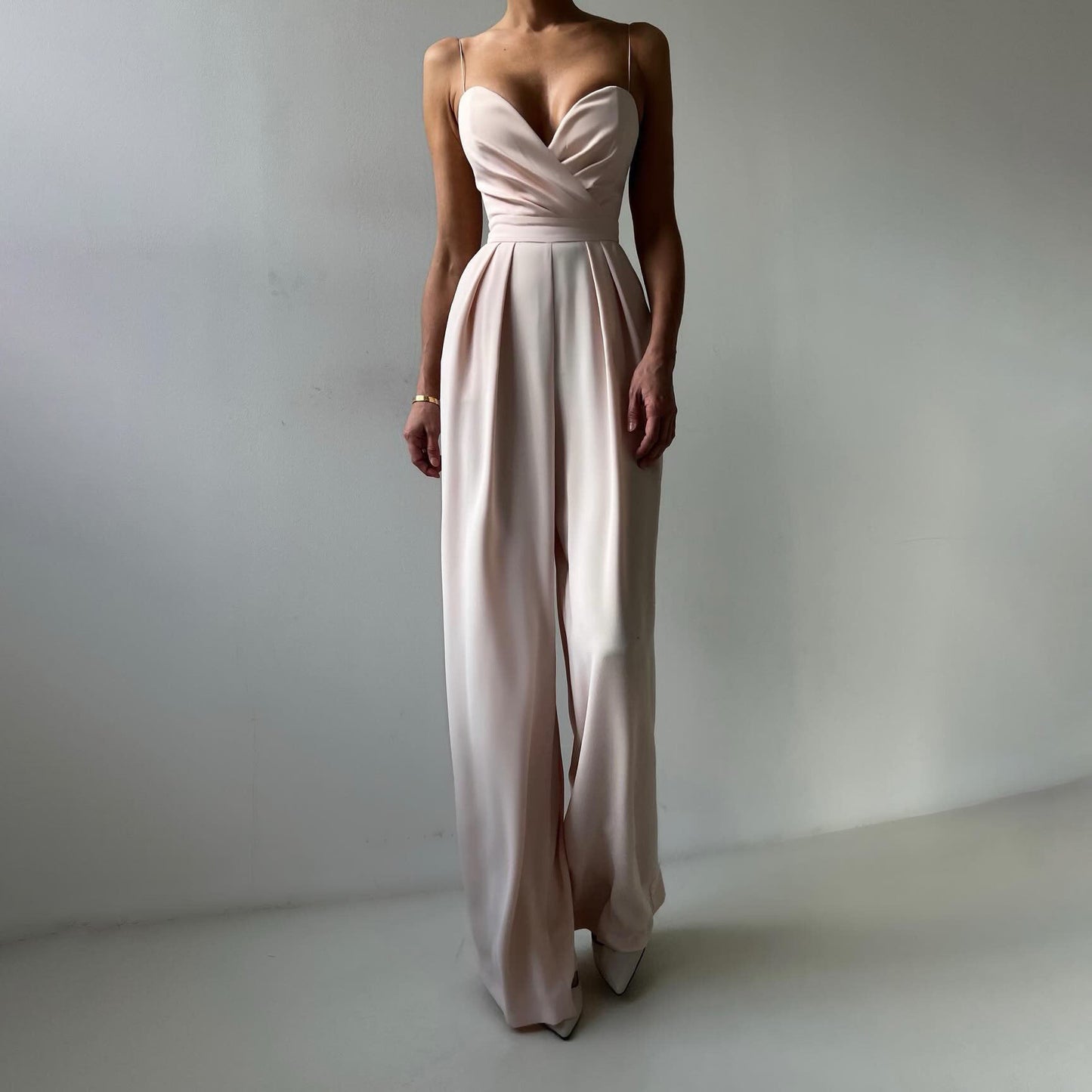 Eleganter Damen Jumpsuit Hochzeits- & Festlich-Style mit Schatzausschnitt und Weiten Beinen für Frühling/Sommer-2